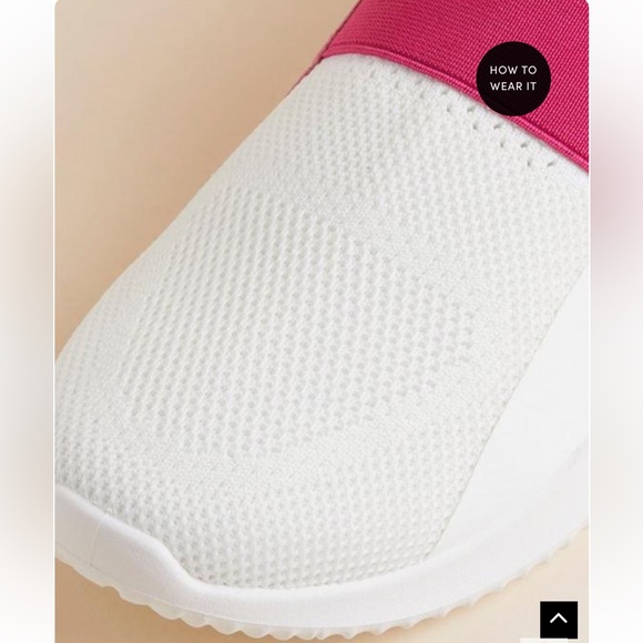 NWT Torrid Womens Shoes Elastic Knit Sneaker White Pink WIDE WIDTH Size 9.5 - Picture 4 of 16